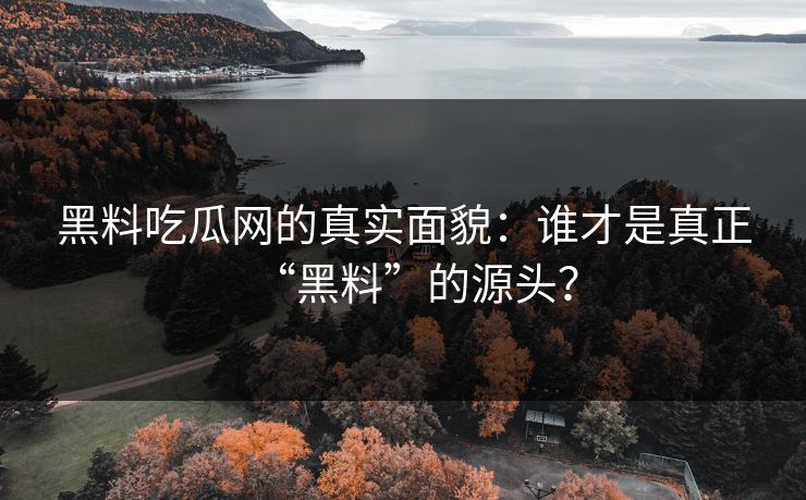 黑料吃瓜网的真实面貌：谁才是真正“黑料”的源头？  第1张