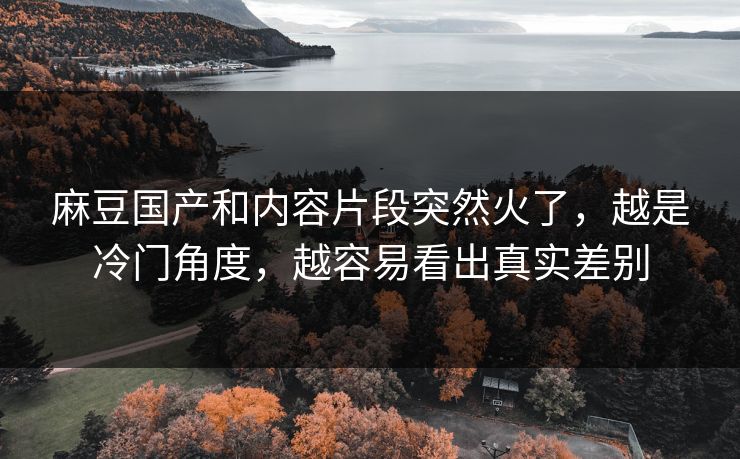 麻豆国产和内容片段突然火了,越是冷门角度,越容易看出真实差别 第1张 麻豆国产和内容片段突然火了,越是冷门角度,越容易看出真实差别 第1张